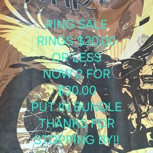 RING SALE ANY 20.00 RING NOW 2 FOR 30.00